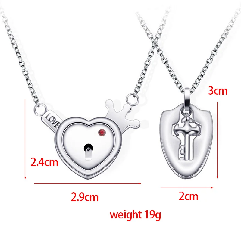 Парные ювелирные изделия Корона любовь сердце замок ожерелья влюбленный Ключ