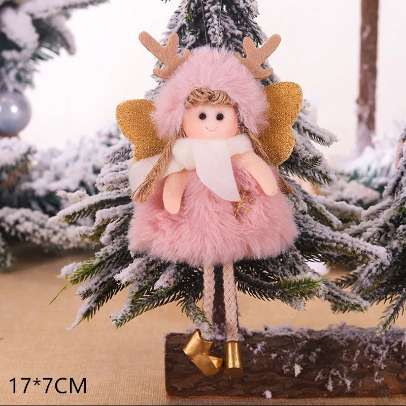 A1 Pink wing angel Новогодний подарок, милый Рождественский ангел, кукла, орнамент с рождественской елкой, Noel Deco, Рождественское украшение для дома, натальные, Navidad, Декор - Цвет: A1 Pink wing angel