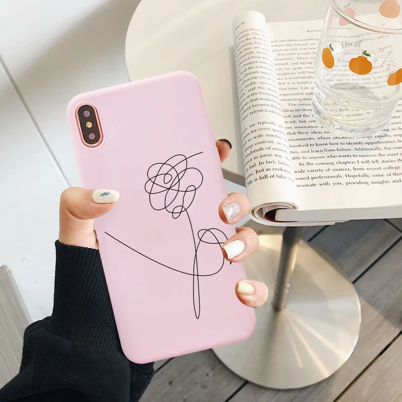 Чехол для телефона JAMULAR Love yourself Flower для iPhone 7 11 Pro XS MAX XR X 6 6s 8 Plus, мягкий силиконовый чехол с абстрактным рисунком