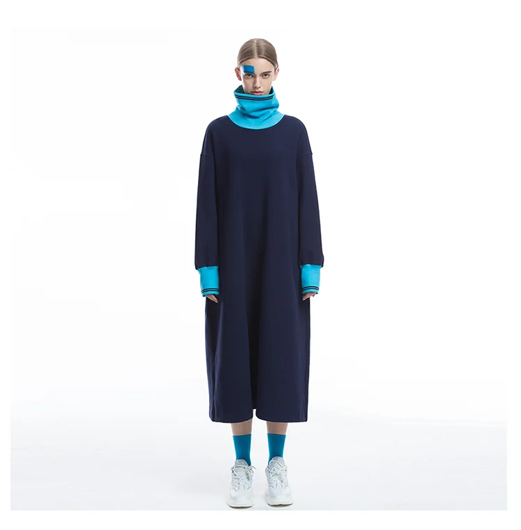 IRINAFC12 FW коллекция негабаритных длинное водолазка Повседневное платье для женщин