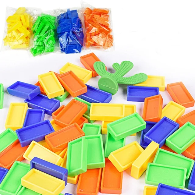 Dominoes 20PCS Автоматический конструктор домино кирпичная игрушка Поезд Автомобиль со звуковым светом лифт пружинная доска мост Набор катапульт подарок для детей - Цвет: Dominoes 20PCS