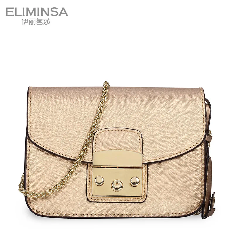 

2019 New Style Lock Chain WOMEN'S Leather Bags Europe And America Fashion Cowhide Shoulder Square Sling Bag Fashion