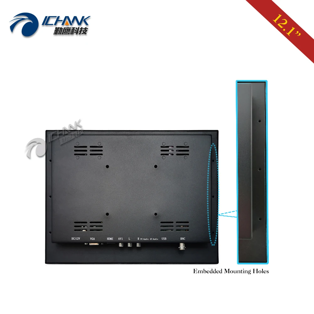 ZB120TC-V592/12,1 дюймов 1024x768 настенный металлический корпус HDMI VGA USB промышленный резистивный сенсорный ЖК-экран ПК Дисплей Монитор