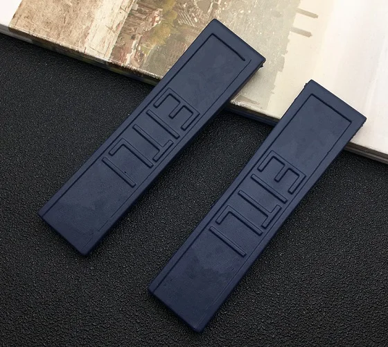 24mm Dark blue strap Роскошный брендовый ремешок для часов из силиконовой резины, черный, синий, красный, 22 мм, 24 мм, браслет для navitimmer/avenger/Breitling, ремешок для часов, инструменты - Цвет ремешка: 24mm Dark blue strap