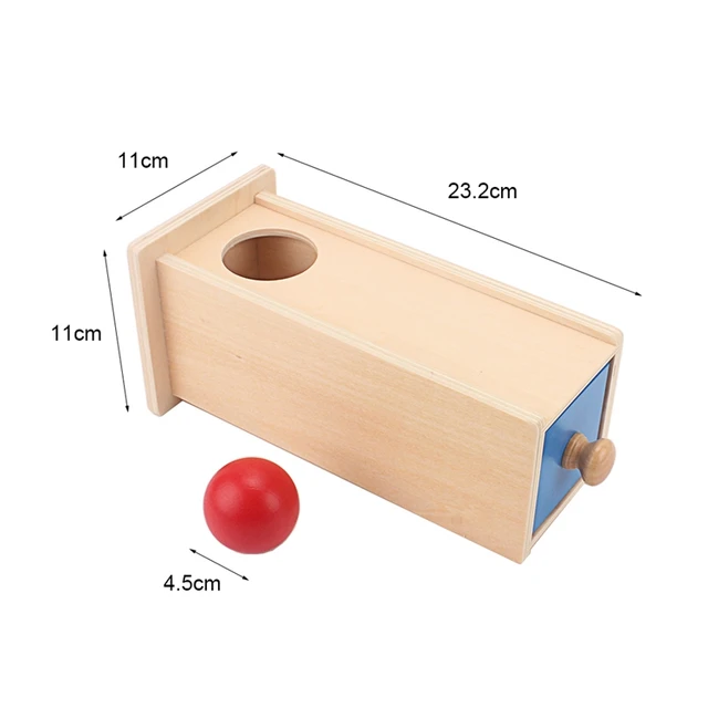 Baby Wood Montessori Materials Knocking Ball Box Toys for Children Imbucare Box Montessori Materials Teaching Aids Infants Gift Round Box