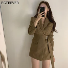 Стильные пояса тонкая талия женский Блейзер Куртки Винтаж Женский костюм пальто офисные женские Feminino блейзеры верхняя одежда