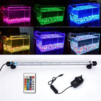 

Waterproof LED Aquarium Lights Fish Tank Light Bar Blue/White 18-118CM Submersible Underwater RGB Remote Control Diving Lamp
