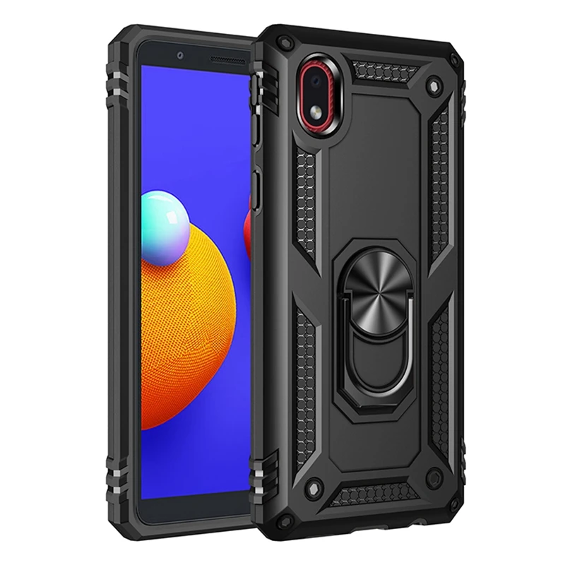 

Luxury Shockproof Case For Samsung A01 Core 2020 Back Cover Metal Ring Car Phone Holder For Samsung Galaxy A01Core SM-A013 Coque