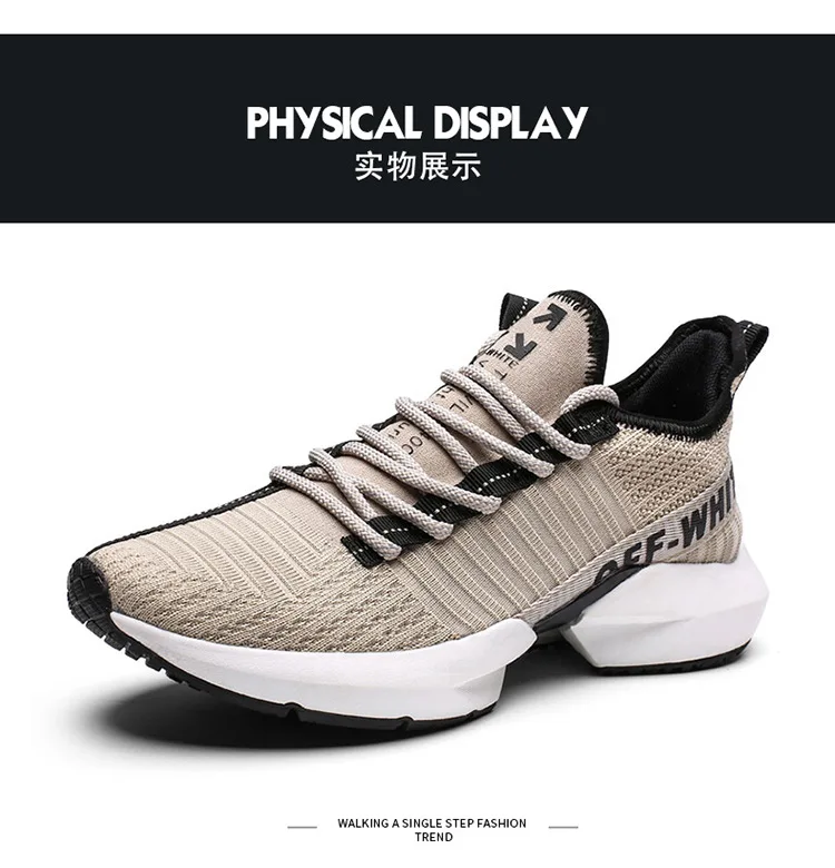 Couples Casual White Shoes Fly Woven Breathable Extra High Old Man Shoes Students Lightweight Sports Running Shoes Online Celebr