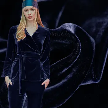 

Red Raspberry Blue Silk Velvet Fabrics Garment Materials Autumn Women Dress Coat Suits Sewing Cloth Tailor Freeshipping