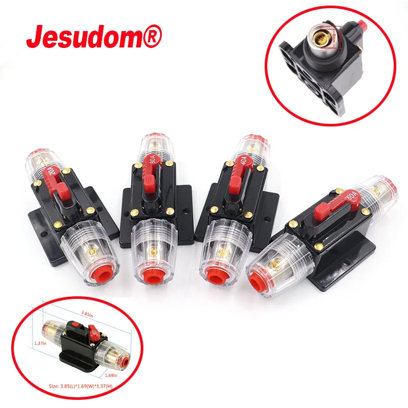 20A 30A 40A 50A 60A 80A 100A Circuit Breaker 12V 24V DC Car Truck Audio Resettable Fuse Circuit Breaker circuit breaker resettable fuse