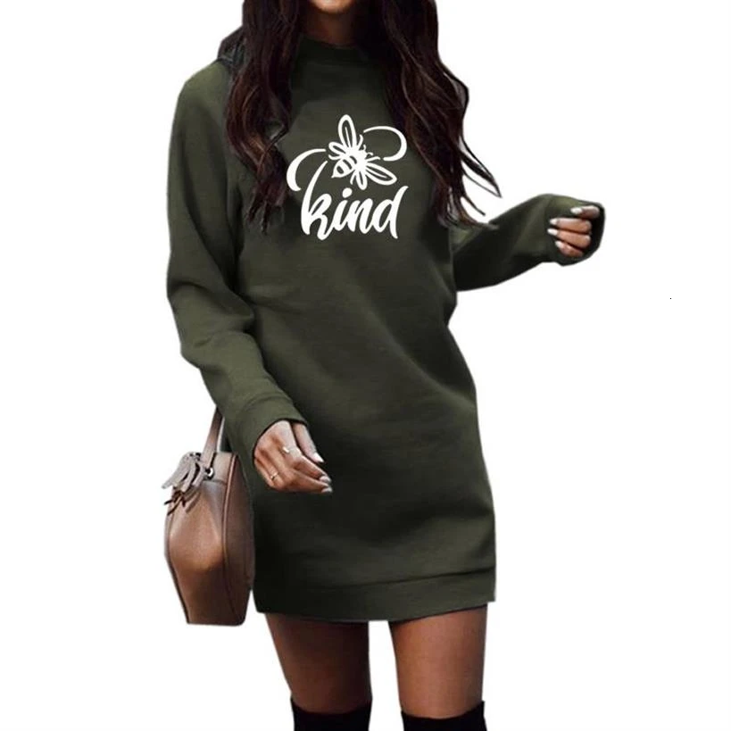 

Bees Letters Print Hoodies For Women Round Neck Long Sleeve Hoodies Sweatshirts Women Tops Pattern Frauen Corduroy Girls