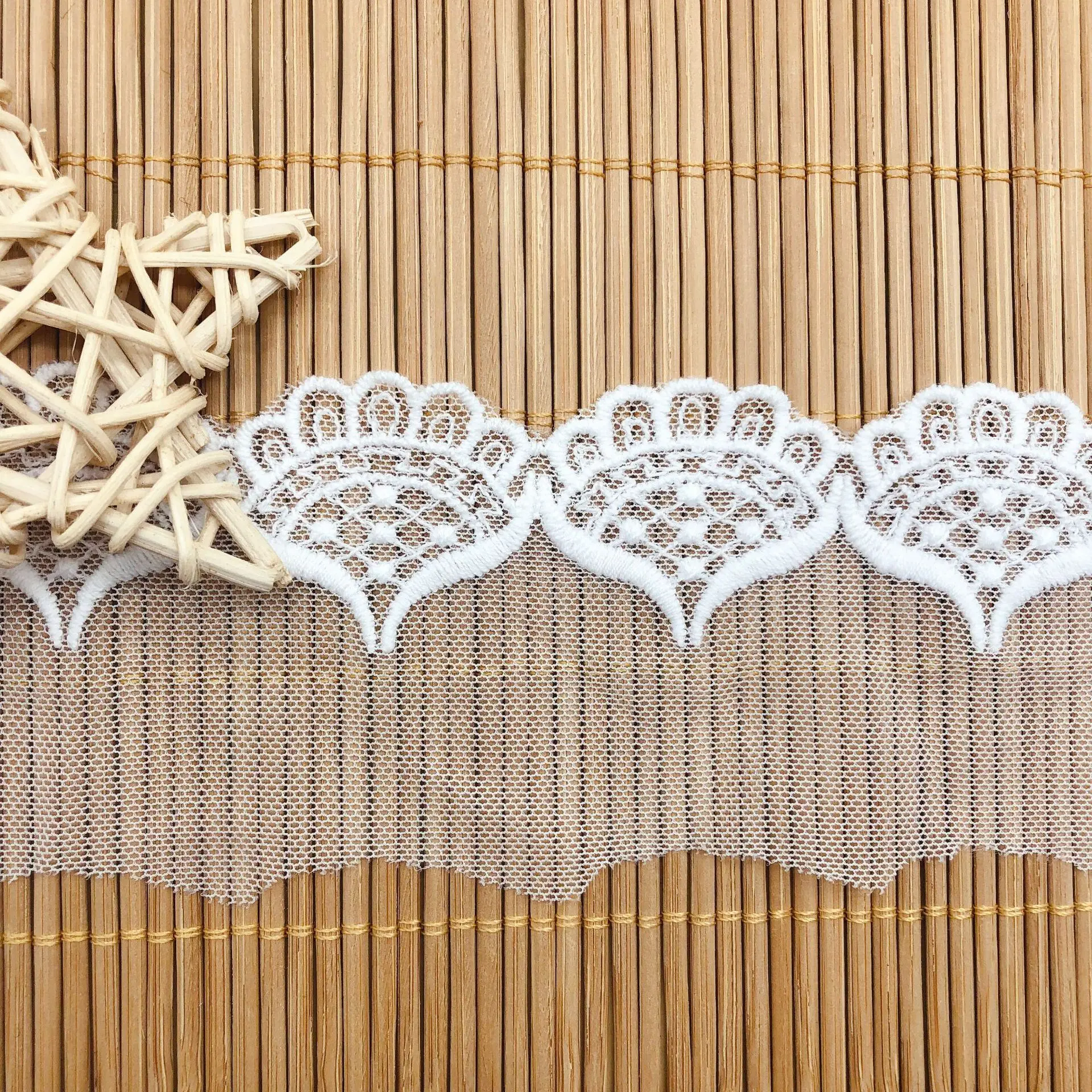

Shell Mesh cotton thread embroidery lace Handmade accessories for children's skirts Bride Wedding Lolita Clothes Dress hat Diy