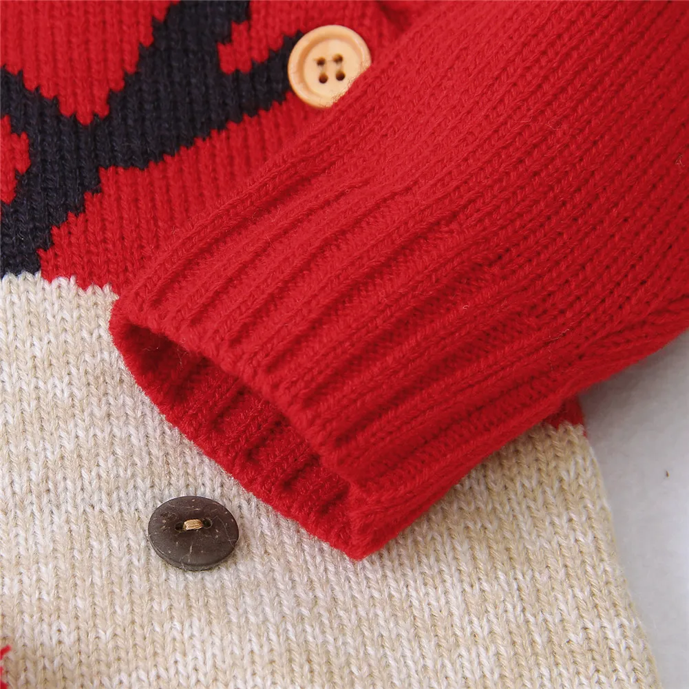 Brand Xmas Baby Kids Knit Infant Romper Sweater Jumpsuit Winter Warm New Boy Girl Deer Knitwear Deer Costume Baby Clothes