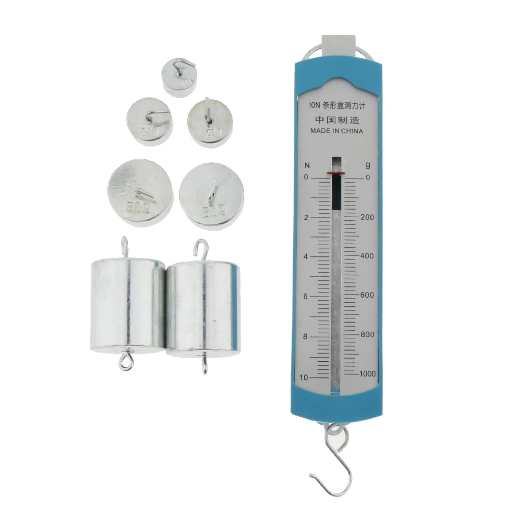 

Lab Spring Dynamometer Spring Balance Hook Weight Set Force Meter Dual Scale - Physics Laboratory Experiment