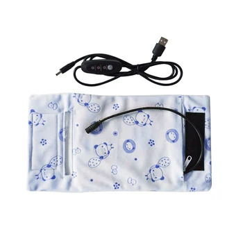 

Home Washable USB Baby Bottle Warmer Travel Portable Zipper Closure Cotton Blend Printed Car Outside Insulation Cover Thermostat