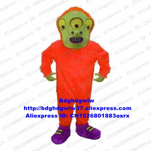 Orange Red Long Fur Alien Intelligent Beings Saucer Man Saucerman Mascot Costume Character Holiday Party Beauty Parlor zx2531 |