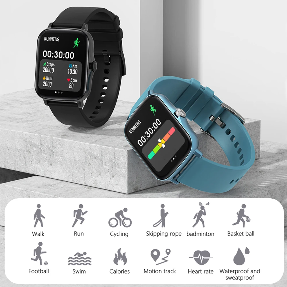 COLMI P8 Plus 1.69 inch 2021 Smart Watch Men Full Touch Fitness Tracker IP67 waterproof Women GTS 2 Smartwatch for Xiaomi phone