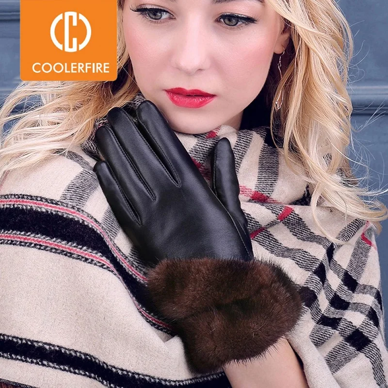 COOLERFIRNew дизайнерские женские перчатки высокого качества из натуральной овечьей
