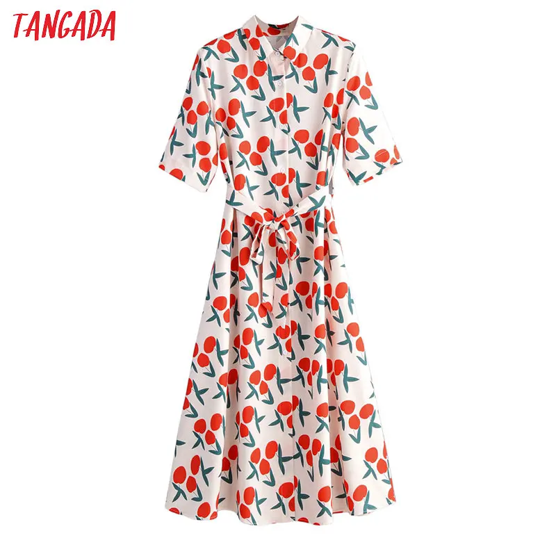 Cherry print shirt dress Clearance