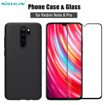 

Nillkin 2-in-1 Frosted Case + Tempered Glass for Xiaomi Redmi Note 8 Pro Case Matte Cover Full Coverage Screen Protector Film