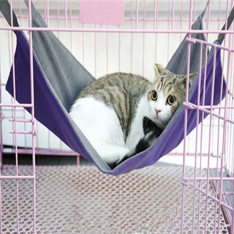 

Two-faced Pet Cat Sleeping Bed Hanging Basket Waterproof Hammock Comfortable Cage Cat Hammock Dogs Kittens Bed Mats Dropshipping