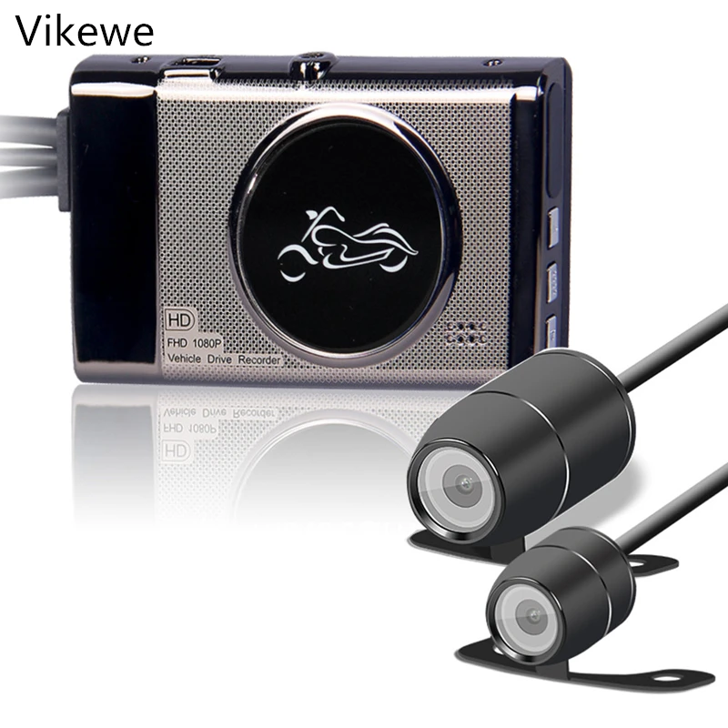 

HD Motorcycle Dual Camera DVR Motor Dash Cam with Special Dual-track Front Rear Recorder Motorbike Electronics Moto Waterproof