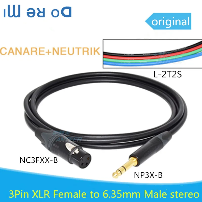 

Canare custom 6.35 direct microphone three core Neutrik XLR TRS balanced audio XLR Cannon cable 6.35mm Male to XLR Female Stereo