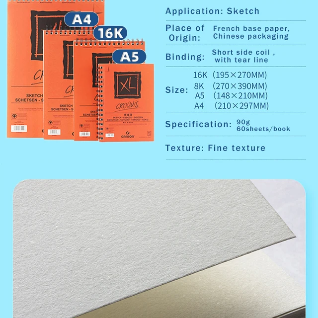 Canson Xl Series Marker Sketchbook Translucent Bright White Paper 70g50  Sheets A3/a4 Paper - Sketchbooks - AliExpress