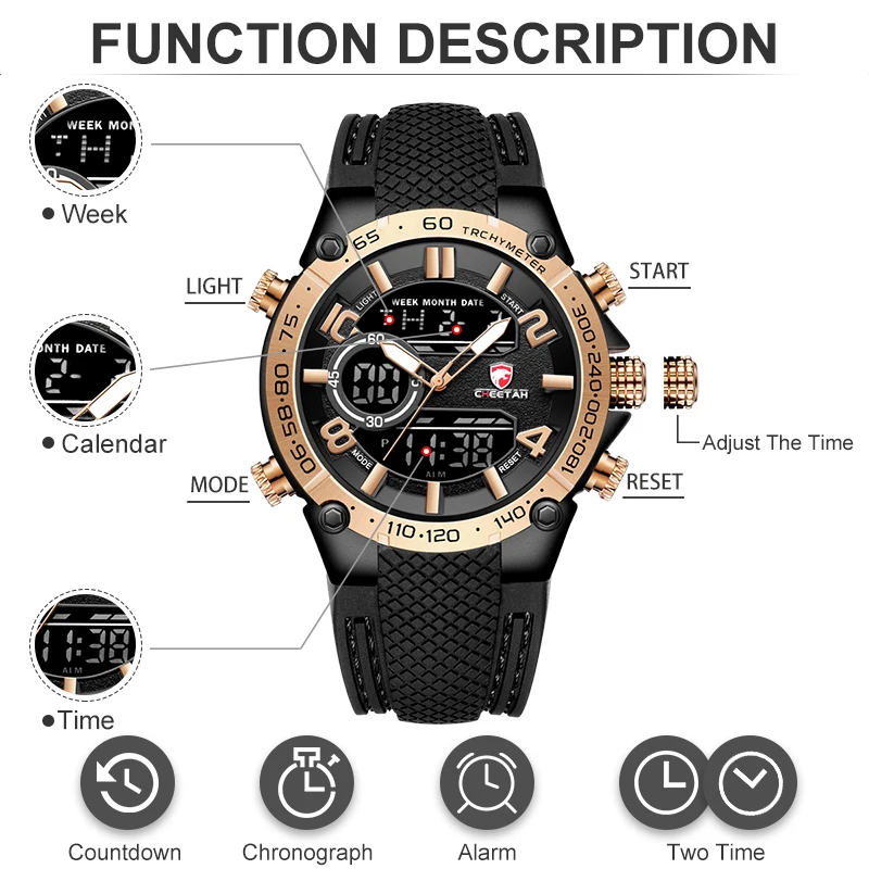 Comprar Reloj de cuarzo de marca superior CHEETAH relojes de cuarzo para hombre reloj analógico militar Casual para hombre reloj de pulsera deportivo Digital Masculino