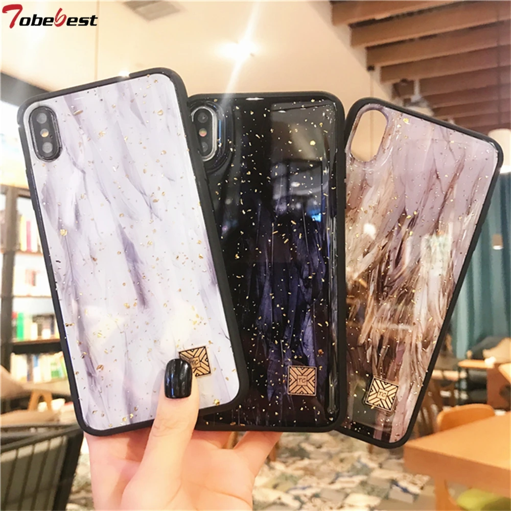 Телефонные чехлы с перьями из золотой фольги для iPhone 11 Pro Max XR X 7 8 6 6s Plus блестящий