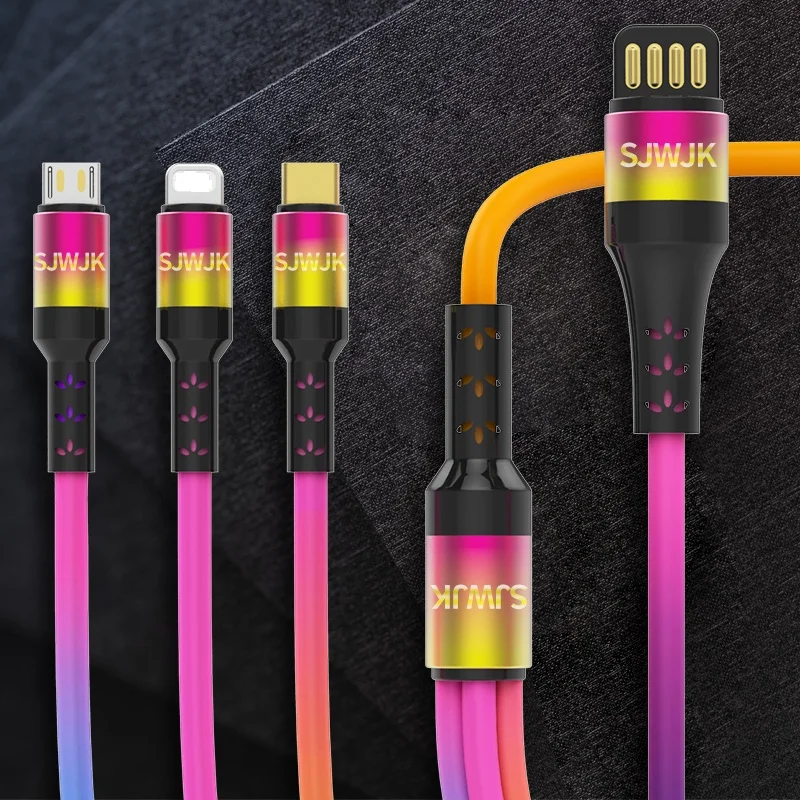 

USB Cable For iPhone XS X 8 7 6 Charger Cable 3 in 1 Fast Charging Cable Micro USB For Android USB Type C Cable For Samsung S9