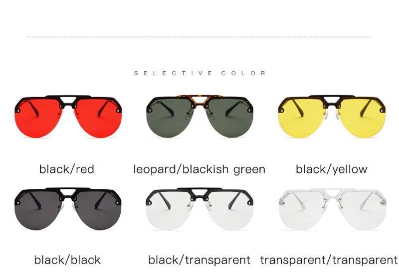 Ретро Мужские и женские красные негабаритные Солнцезащитные очки Модные Винтажные полуоправы цветные линзы UV400 женские солнцезащитные очки оттенки очки