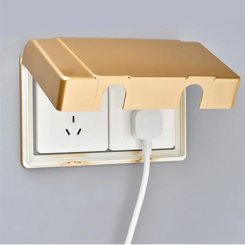 Segurança da Criança do Agregado 86 tipo Caixa de Soquete à Prova Duplo Dwaterproof Água Adesivo Interruptor Luz Proteção Case Familiar Elétrico Plug Capa Poeira Abs
