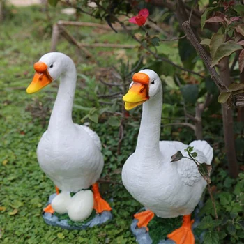 

Cute Duck Goose Statue Figurine Home Garden Pond Lawn Decoration Ornament