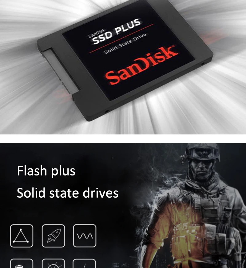 Sandisk SATA III SSD Plus 120 ГБ 240 ГБ 480 Гб HDD 2," Внутренний твердотельный накопитель Жесткий диск для ноутбука