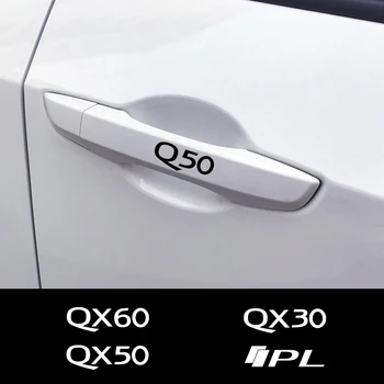 

4PCS Car Door Handle Auto Vinyl Stickers Reflective Decals For Infiniti Q50 Q30 Q60 Q70 IPL QX50 QX30 QX60 QX70 QX80 Accessories