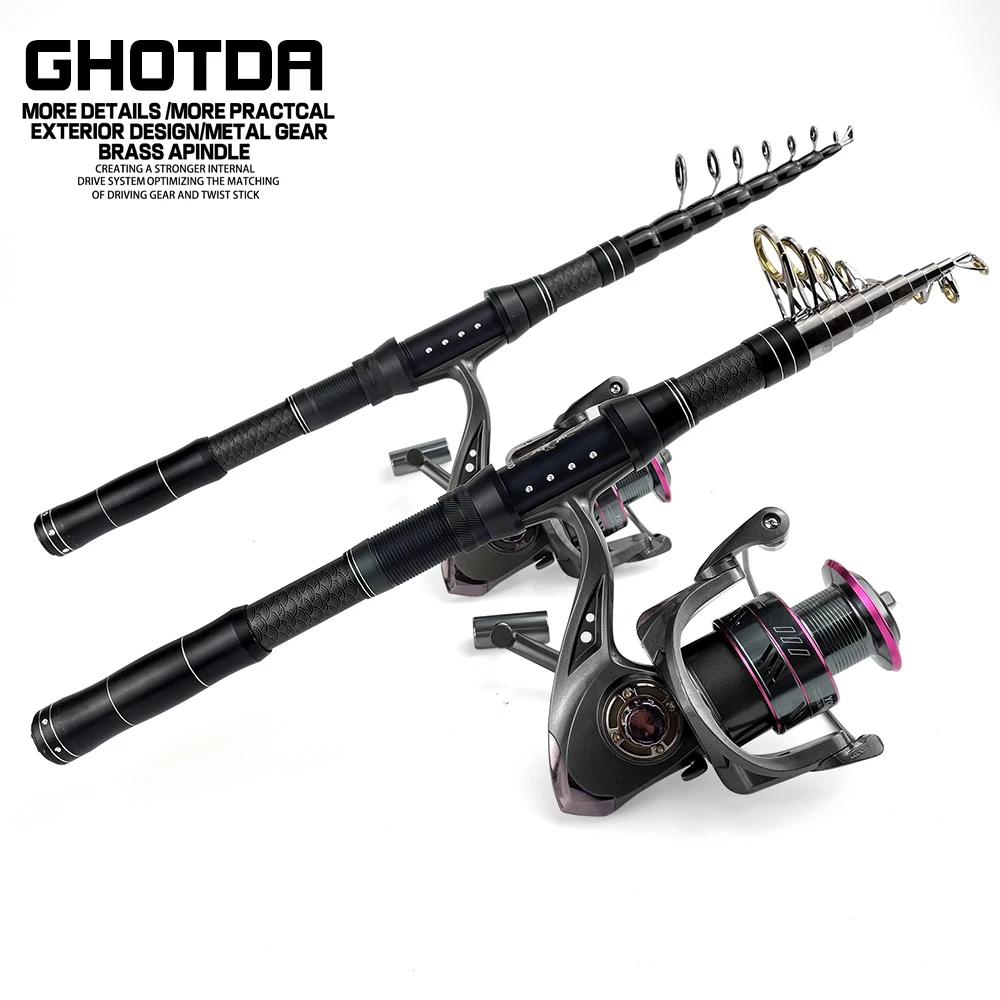 

Telescopic Fishing Sea Rod Rock Rod Spinning Reel Saltwater Freshwater Professional Fishing Rod Reel Kits