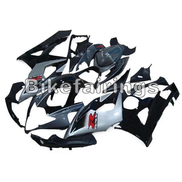 Полный комплект обтекателя Для Suzuki GSXR1000 K5 2005 2006 GSX-R1000 05 06 ABS пластиковые детали для мотоцикла кузов черный, серебристый цвет серый