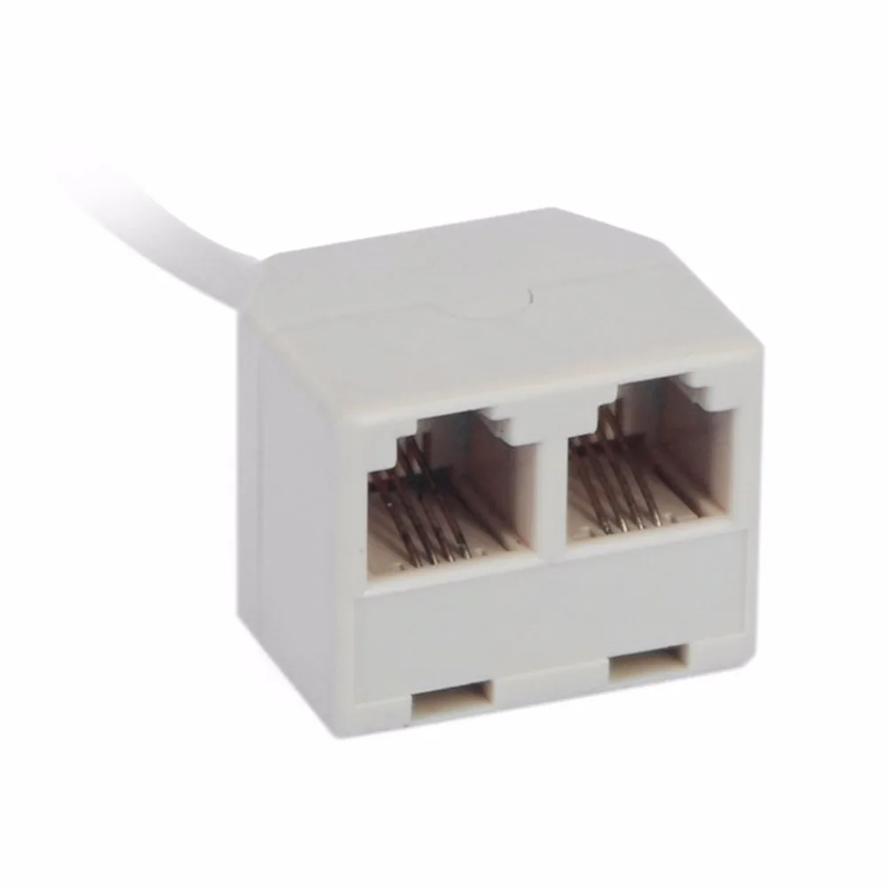 RJ11 6P4C Male to 6P4C Female 2 Way Telephone Jack Plug Splitter Phone Telephone Line Connector 5