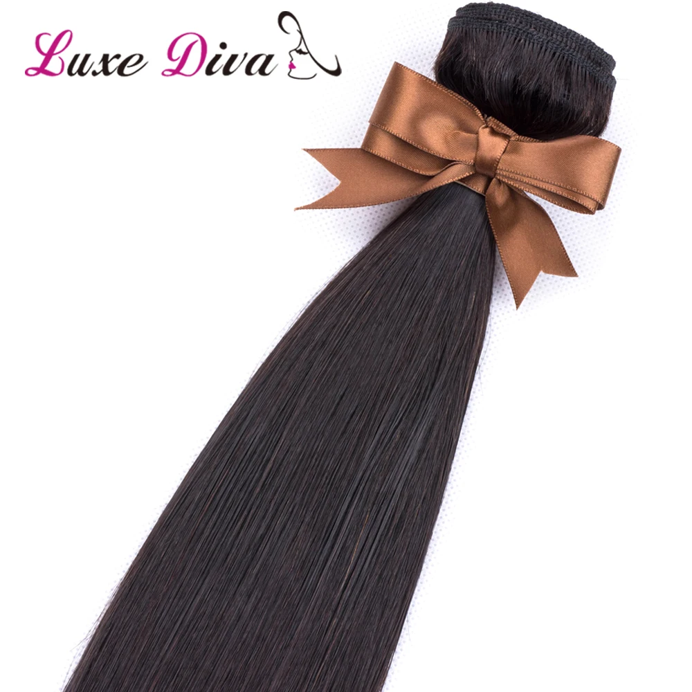 Luxediva волосы для наращивания, малазийские прямые волосы с закрытием, Remy человеческие волосы, пряди на шнуровке, 3 пряди с закрытием