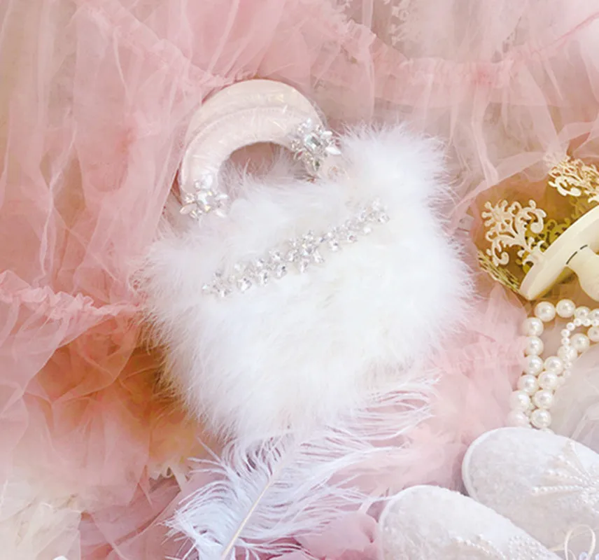 

Сумка-тоут для стразы, с перьями, в готическом стиле, на осень, 2019