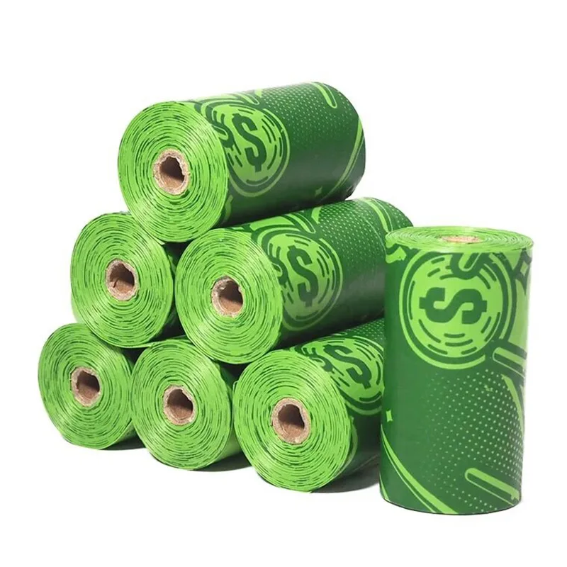 1Roll 15pcs Dog Poop Bags Earth-friendly Pet Cat Dog Waste Poop Bag Waste Pick Up Thick Garbage Bags Degradable (2)