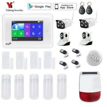 

APP Control 4.3 Inch WIFI GSM Home Burglar Security System Outdoor IP Camera Smoke Fire Alarm Detector Russian French Spanish