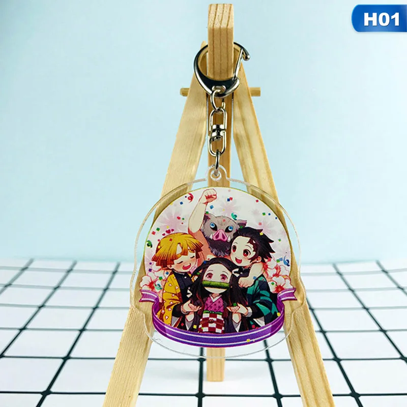 Аниме брелок для ключей Demon Slayer Kimetsu No Yaiba акриловый ремешки гонки|Брелоки| |