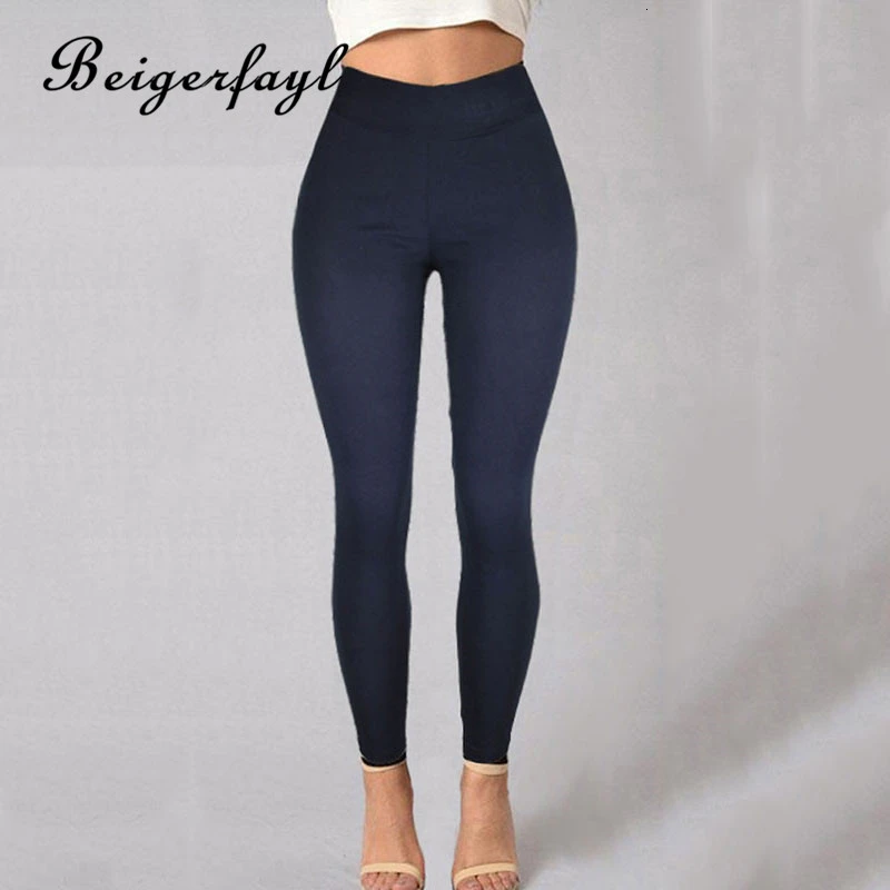 Beigerfayl Autumn Woman High Waist Athleisure Pocket Leggings Slim Fit Black Sexy Mujer Leggins Push Up Skinny Pants Women LGS47