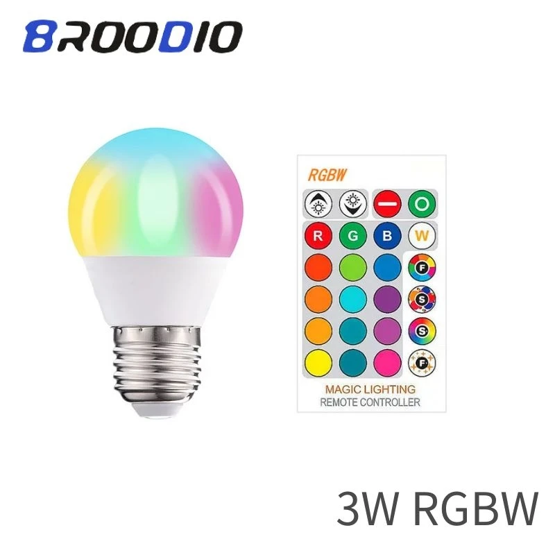 

E27 LED 3W 85-265V White Remote LED Lamp With IR Remote Control 16 Color Changing RGB White Colorful Magic Memory Function