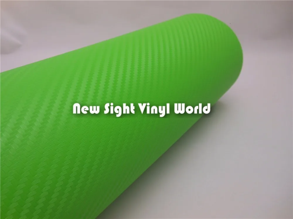3D виниловая пленка под карбон фольга зеленая для автомобиля обертывания Размер: 1,52*30 м/рулон