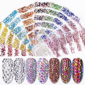 

Mix Sizes Crystal Glass Nails Art Rhinestones For 3D Nail Art Rhinestones Decoration Gems Crystals Strass Charms Accessories