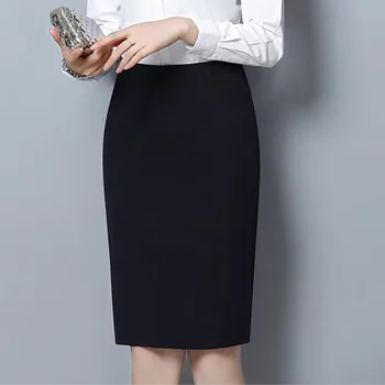 

2020 Fashion Women Autumn Suit Skirt Female Work Career High Waist Pencil Skirt Black Plus Size Skirt Skirts Women S-XXL